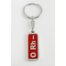 Ds-Derin 0 Rh Negatif Kan Grubu Metal Anahtarlık-Kırmızı