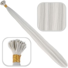 Fiber Sentetik Boncuk Kaynaklık Renkli Saç / Açık Gri / 100 Adet