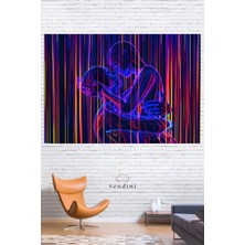 Neon Işıkların Ardında Duvar Örtüsü Duvar Halısı Wall Tapestry