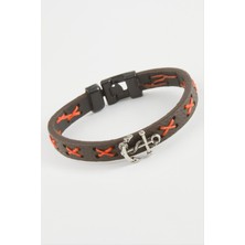 Ds-Derin Çapa Kaliteli Suni Deri Bileklik-Kahverengi