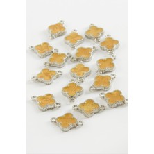 Ds-Derin Çiçek Çift Kulplu Mineli Bileklik ve Kolye Ucu Aparatı 1 Adet-Mavi