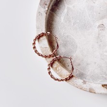 Vesce Atelier Çift Burgulu Gold Çelik Küpe