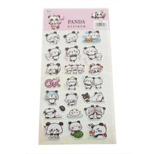Ds-Derin Panda Kabartmalı Sticker-Beyaz