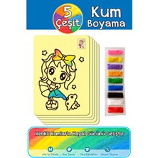 Dikkat Atölyesi Yayınları Mavi Paket A4 Boyutu 5 Farklı Kum Boyama Etkinliği Mavi Seri Karton