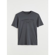 Lc Waikiki Yeni Sezon Bisiklet Yaka Baskılı Penye Erkek Tişört