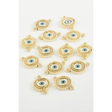 Ds-Derin Göz Çift Kulplu Mineli Bileklik ve Kolye Ucu Aparatı 1 Adet-Mavi