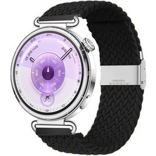 Sneezy Huawei Watch Gt6 41MM Ile Uyumlu Metal Klips Solo Fiberlink Kumaş Örgü Kordon