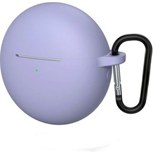 Gpack Huawei Freebuds 7i Uyumlu Kılıf Mat Kancalı Silikon SF13 Lila