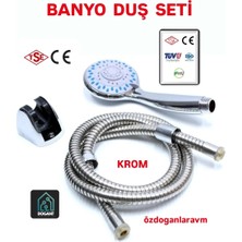 3 Parça Banyo Duş Başlığı Hortumu Armatür ve Duş Başlığı Spiral Hortum 150CM