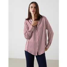 Lc Waikiki Yeni Sezon Çizgili Oversize Kadın Gömlek