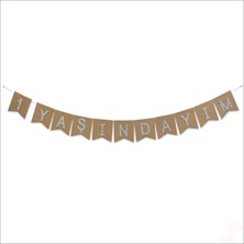 1 Yaşımdayım Kraft Banner - 180 cm