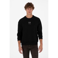 U.S. Polo Assn. Erkek Bisiklet Yaka Comfort Fit Siyah Basic Sweatshirt 50313760-VR046