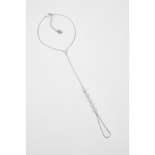 Özel So Chıc... Taşlı 18 Ayar Beyaz Altın Kaplama 24 cm Gümüş Şahmeran