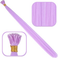 Fiber Sentetik Boncuk Kaynaklık Renkli Saç / Lila / 100 Adet