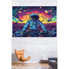 Uzayda Parti, Dj Astronot Duvar Örtüsü Duvar Halısı Wall Tapestry