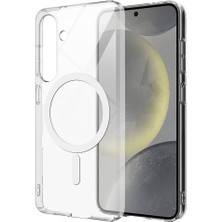 Gpack Samsung Galaxy S24 Fe Uyumlu Kılıf Magsafeli Tek Kamera Çerçeveli Porto Şeffaf