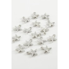 Ds-Derin Deniz Yıldızı Tek Kulp Metal Bileklik ve Kolye Ucu Aparatı 1 Adet-Gümüş Rengi