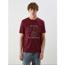 Lc Waikiki Yeni Sezon Bisiklet Yaka Baskılı Penye Erkek Tişört