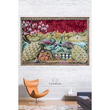 Vintage Serisi Tavus Kuşları Duvar Halısı Duvar Örtüsü Wall Tapestry