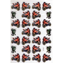 Sticker Kabartmalı A4 Boyutunda Stiker Defter, Planlayıcı ETIKET-(LIM504) - Motorsiklet