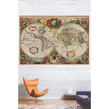 Ortaçağ Kaşifler Haritası Duvar Örtüsü Duvar Halısı Wall Tapestry