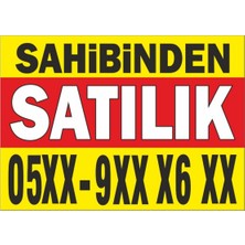 Sahibinden Satılık Afişi - Dayanıklı Pvc Malzeme - Dış Mekan Uyumlu - Satılık Ev Araba Dükkan Ilan Levhası