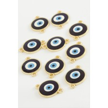 Ds-Derin Nazar Çift Kulplu Mineli Bileklik ve Kolye Ucu Aparatı 1 Adet-Mavi