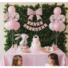 Pembe Fiyonklu Doğum Günü Balon Set