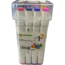 12 Parça Çift Taraflı Profesyonel Marker Boya Kalem Seti