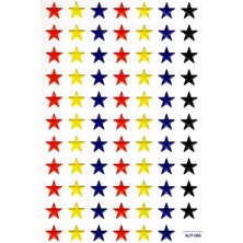 Sticker Kabartmalı A4 Boyutunda Stiker Defter, Planlayıcı ETIKET-(LIM066) - Renkli Yıldız