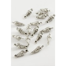 Ds-Derin Çizgili Tesbih Püskül Ara Aparatı 50 Gram-Gümüş Rengi