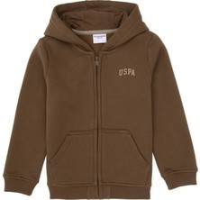 U.S. Polo Assn. Erkek Çocuk Haki Fermuarlı Kapüşonlu Sweatshirt 50313852-VR027
