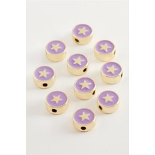 Ds-Derin Yıldız Mineli Bileklik ve Kolye Ucu Aparatı 1 Adet-Lila