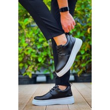 Zr-X3 Siyah Beyaz Bağcıklı Günlük Erkek Casual Ayakkabı