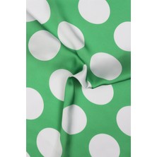 Puantiyeli  Desenli Dijital Baskılı Şifon Saten Kumaş / En 1,50 cm - Elbise , Perde ve Kırlent