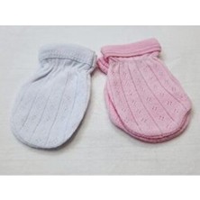 Aykut Berkaysundan Pamuklu Jakarlı Bebek Eldiveni 2 Çift Beyaz-Pembe