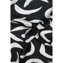 Geometrik Desenli Dijital Baskılı Şifon Saten Kumaş / En 1,50 cm - Elbise , Perde ve Kırlent
