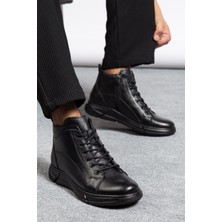 Hakiki Deri, Fermuarlı, Içi Kürklü, Kaymaz Taban, Deri Erkek Bot