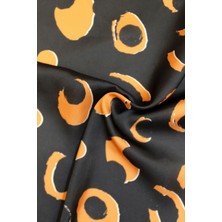 Soyut Desenli Dijital Baskılı Şifon Saten Kumaş / En 1,50 cm - Elbise , Perde ve Kırlent