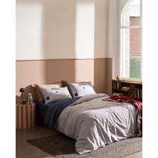 Madame Coco Ruben Tek Kişilik %100 Pamuk Ranforce Baskılı Nevresim Takımı - Gri