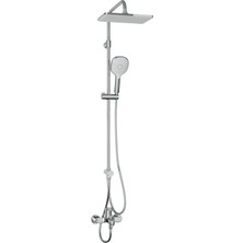 Adell Mode S Rain Duş Sistemi + Lento Banyo Bataryası 2 Parça Set – Parlak Krom