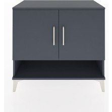 Hyperion Şifonyer Tek Raflı 2 Kapaklı 88X44X80 Antrasit-Antrasit