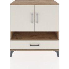 Hyperion Şifonyer 3 Raflı Tek Çekmeceli 2 Kapaklı 88X44X96 Çam-Aytaşı