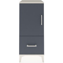 Hyperion Komodin 2 Raflı Tek Çekmeceli Tek Kapaklı 44X44X106 Aytaşı-Antrasit