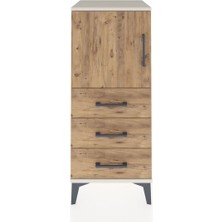 Hyperion Komodin 2 Raflı 3 Çekmeceli Tek Kapaklı 44X44X106 Aytaşı-Çam