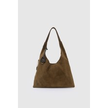 Oggo Suvea Vizon Süet Deri Omuz Çantası