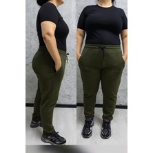 BSBYN-2310 Büyük Beden Kemer Paça Ribana Bayan Eşofman