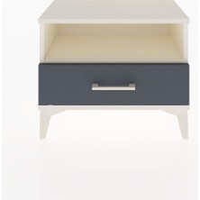 Arges Komodin Tek Raflı Tek Çekmeceli 60X30X48 Aytaşı-Antrasit