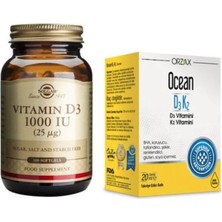 D3 Vitamini 1000 Iu 100 Kapsül + Ocean D3 K2 Vitamini Damla 20 ml