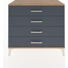 Hyperion Şifonyer 4 Çekmeceli 88X44X80 Çam-Antrasit